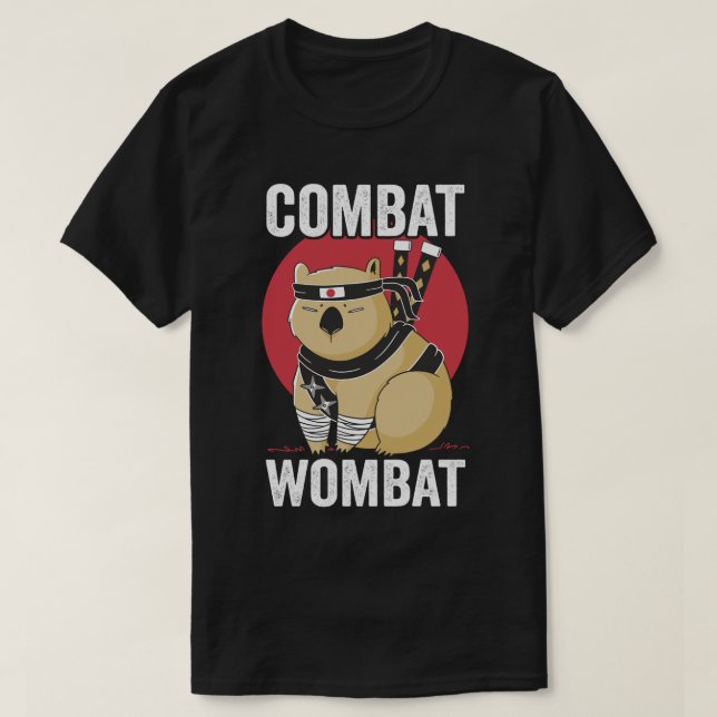 Combat Wombat Funny T-Shirt (Design Front)