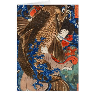 Combattre la carpe géante Kuniyoshi Art japonais