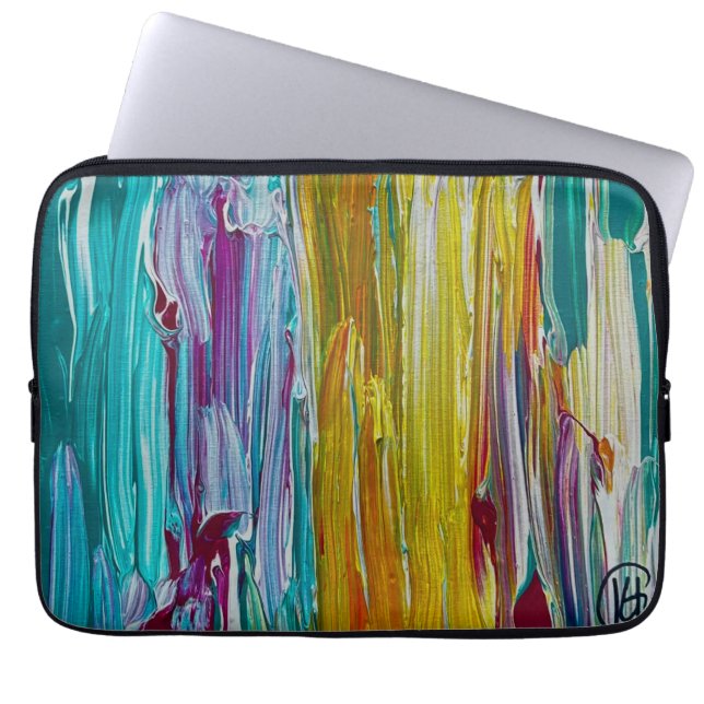 Combed Flower Field Art Laptop Sleeve (Front)
