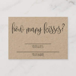 Combien De Baisers ? Carte de jeu Fête des mariées