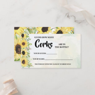 Combien de Corks Sunflowers Fête des mariées Carte