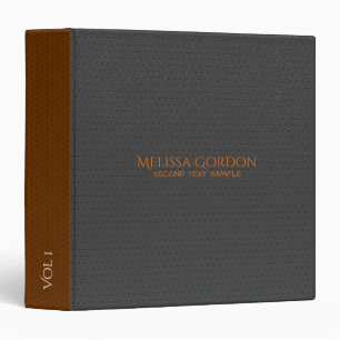 Combination Of Black And Brown Leather Print Binder