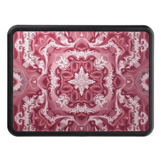 Combination of pink and white trailer hitch cover