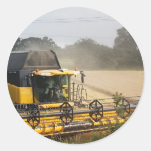 Combine harvester classic round sticker