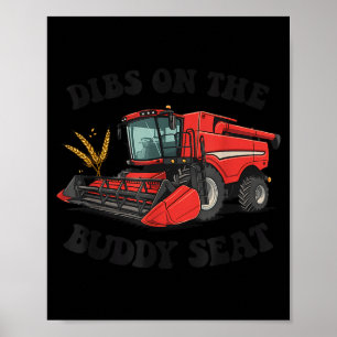 Combine Harvester Dibs On The Buddy Seat Kids Todd Poster