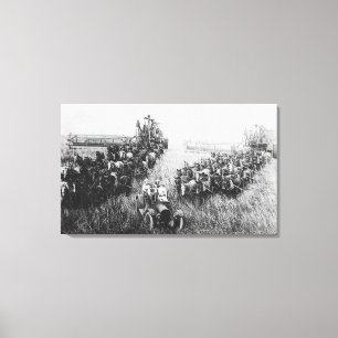 Combine Harvester Scene Canvas Print