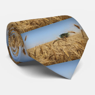 Combine in Wheat Field Tie