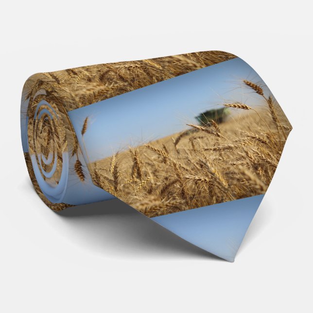 Combine in Wheat Field Tie (Rolled)