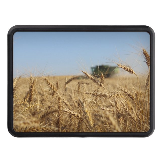 Combine in Wheat Field Trailer Hitch Cover (Front)