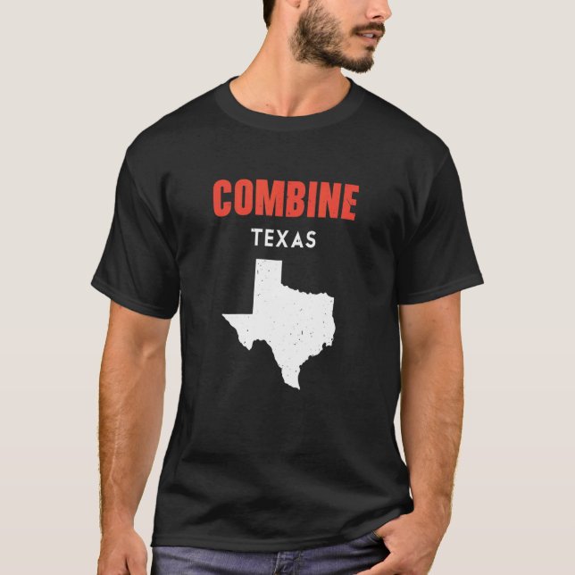 Combine Texas USA State America Travel Texas T-Shirt (Front)