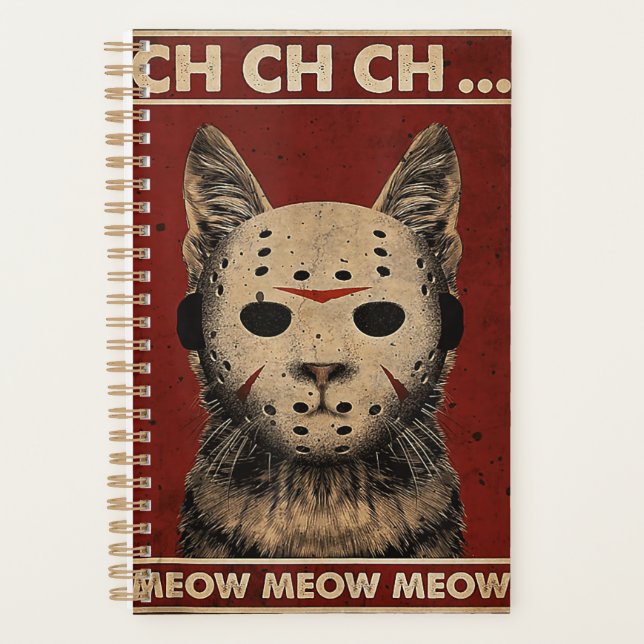 Combine the love for horror movies and cats with o planner (Front)