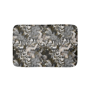 Combined, ethnic, African . Bath Mat
