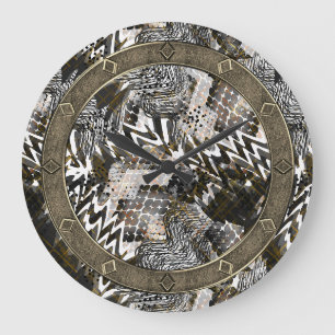 Combined, ethnic, African . Large Clock