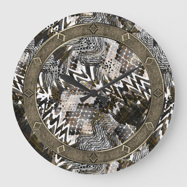 Combined, ethnic, African . Large Clock (Front)