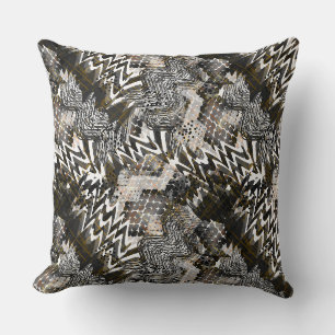 Combined, ethnic, African . Throw Pillow