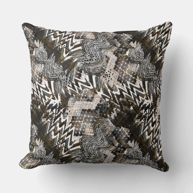 Combined, ethnic, African . Throw Pillow (Front)