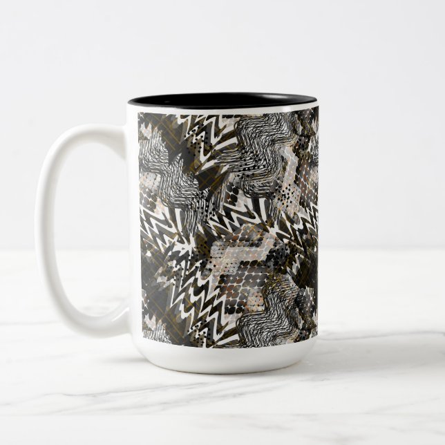 Combined, ethnic, African . Two-Tone Coffee Mug (Left)