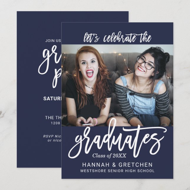 Combined Graduation Party Invitation (Front/Back)