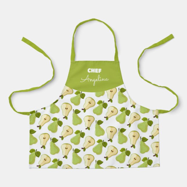 Combined pattern of open and whole pears apron (Front)