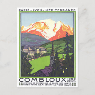Combloux France vintage travel Postcard