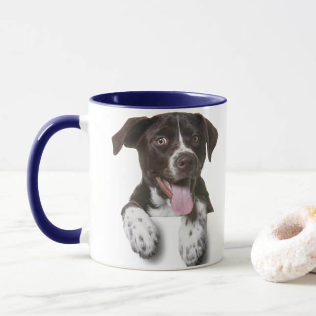 Combo coffee mug,custom dog photo mug (With Donut)