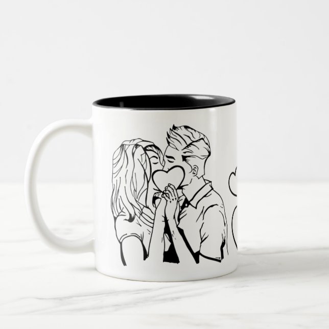 Combo Cup,15 oz,cafe Two-Tone Coffee Mug (Left)