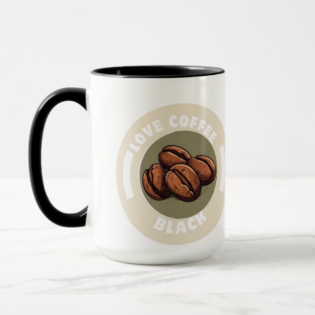Combo Mug, 15 oz ,Love Coffee Black Mug (Left)