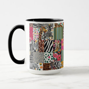 Combo Mug 15 oz - Poster de animal Safari coloré