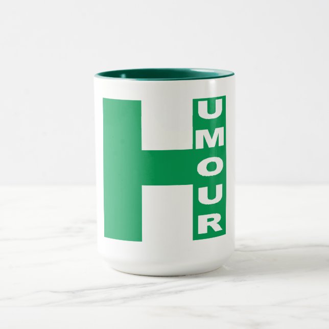 Combo mug blanc vert  HUMOUR (Centre)