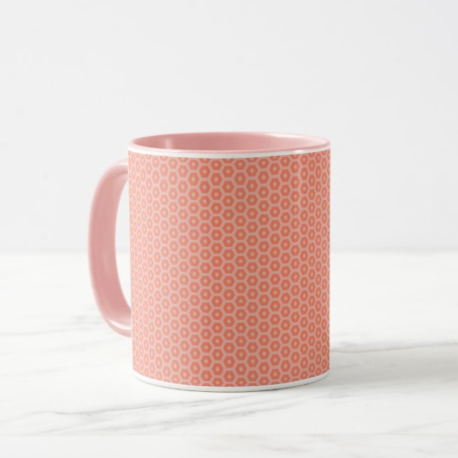 Combo Mug de corail et de Motif rose (Devant gauche)