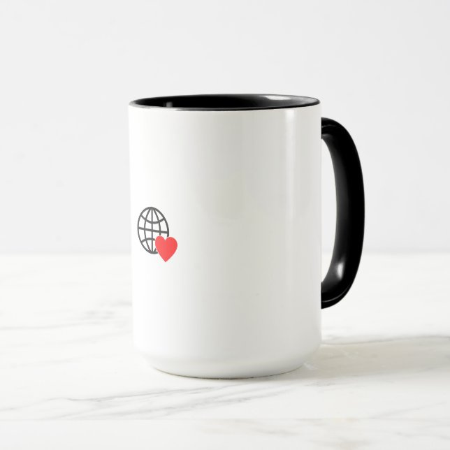 Combo Mug | Globe Heart | Stylish Gift Cup (Front Right)
