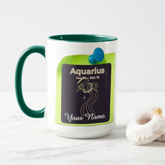 Combo Mug M11 #PinnedMyZodiac! Aquarius (With Donut)