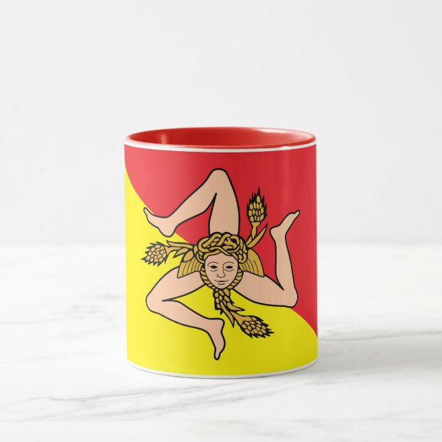 Combo Mug with flag of Sicily, Italy (Center)