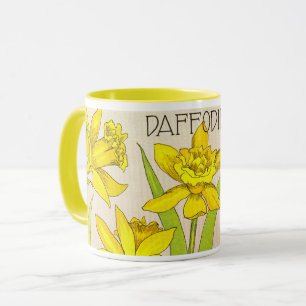 Combo mug with Yellow Daffodil design! 