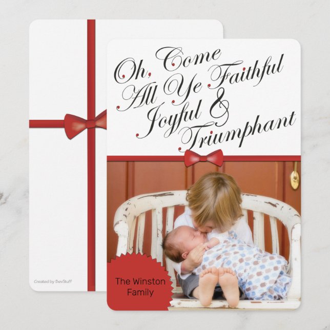 Come All Ye Faithful Holiday Photo Card (Front/Back)