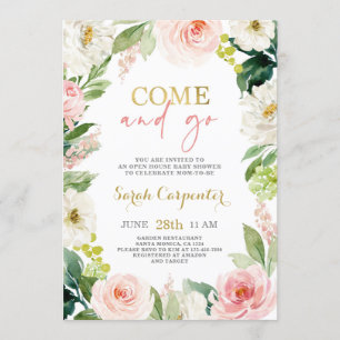 Come and Go Baby Shower girl Invitation