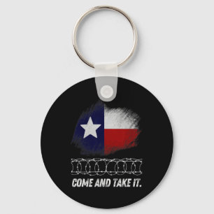 Come And Take It Rbed Wire Texas Flag Patriotic Us Keychain