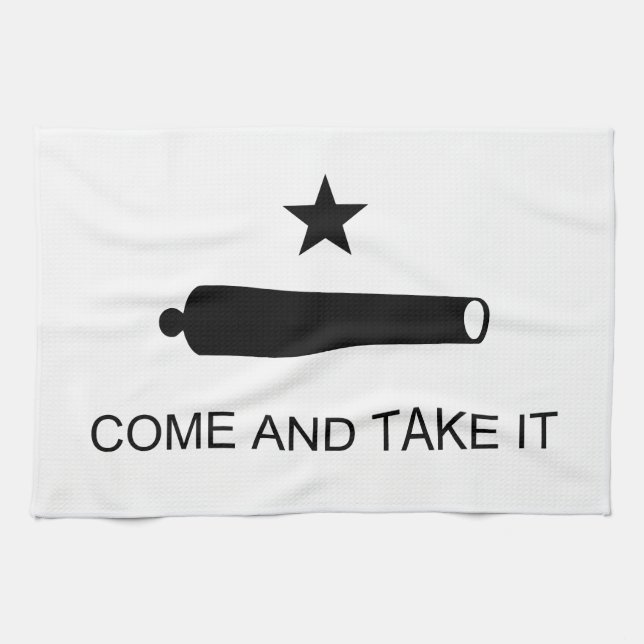 Come And Take It Texas Flag Battle of Gonzales Kitchen Towel (Horizontal)