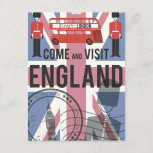 Come and Visit England Postcard