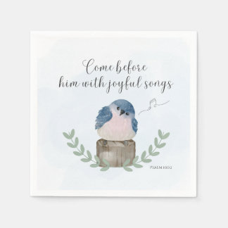 Come before him with joyful songs, Religious Gifts Napkin