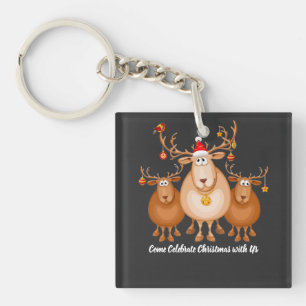 Come Celebrate Christmas with Us by premora Keychain