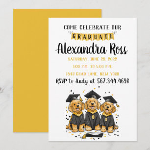 Come Celebrate Our Graduate Goldendoodle Dogs Invitation