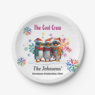 Come Chill with the Coolest Crew Around Christmas Paper Plate