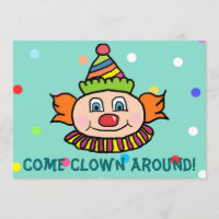 Come Clown Around With Us Circus Clown Birthday