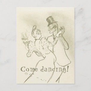 Come dancing   Lautrec - Dancing couple Postcard