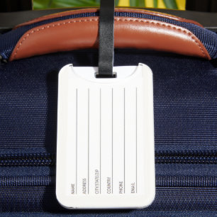“Come fly with me” Luggage tag white/black