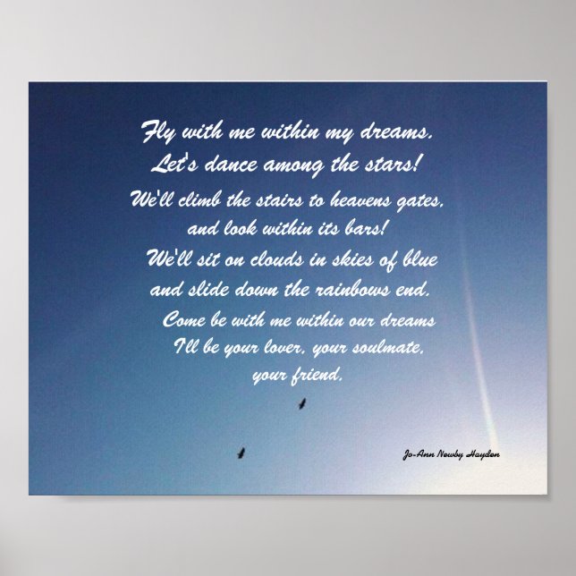 COME FLY WITH ME poem Poster (Front)