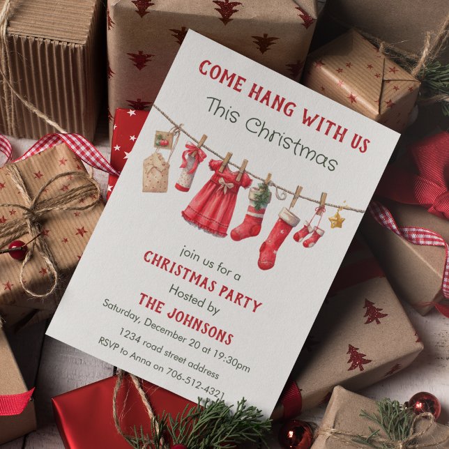 Come Hang With Us Funny Christmas Party Invitation (Créateur téléchargé)