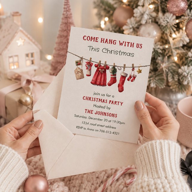 Come Hang With Us Funny Christmas Party Invitation (Creator Uploaded)