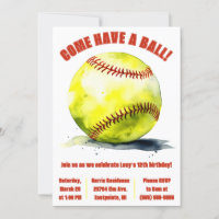 Come Have a Ball! Softball Themed Birthday Party